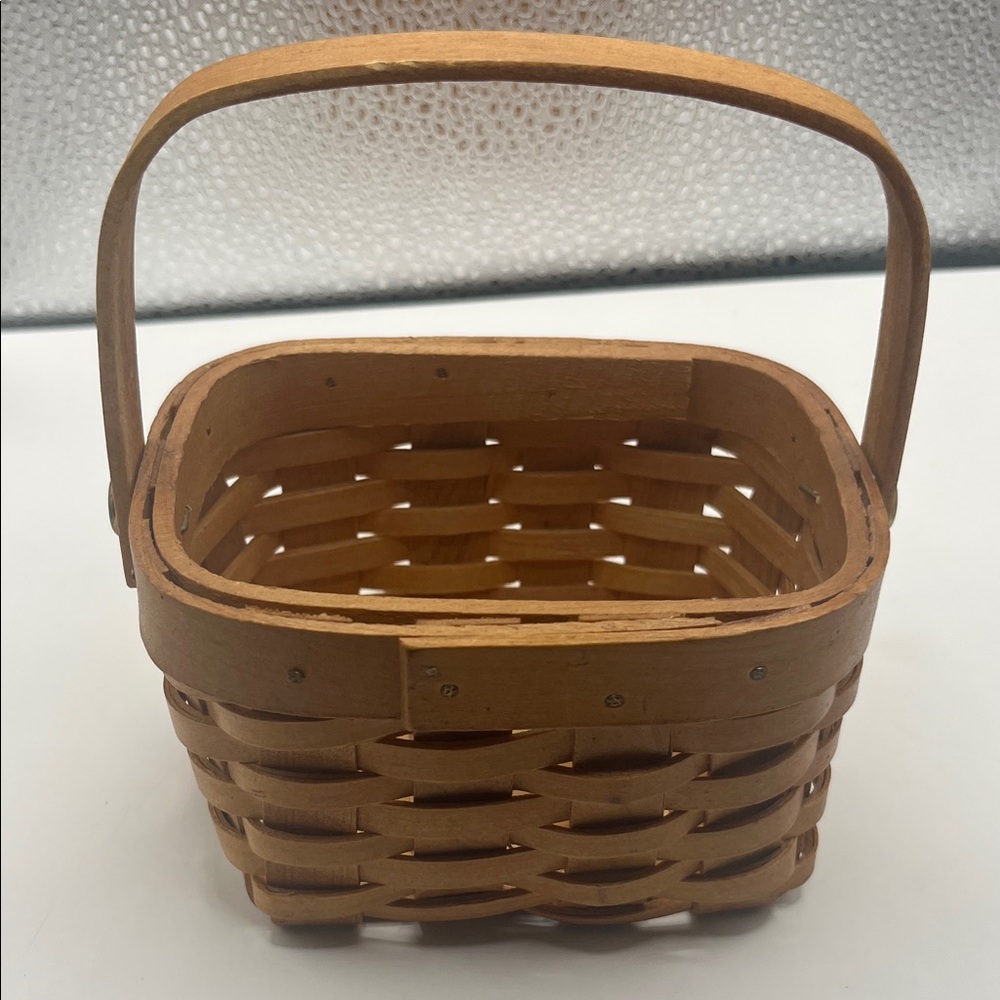 Mini Rustic Wooden Basket with Handle